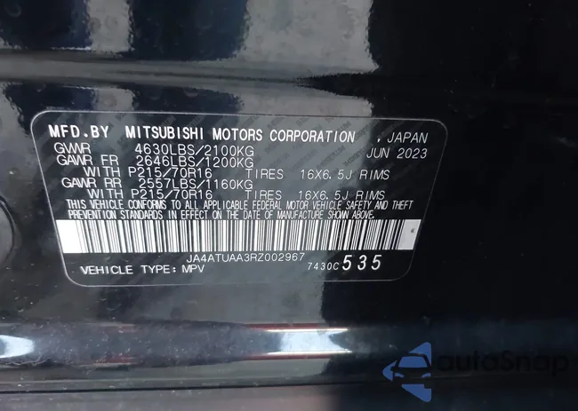 JA4ATUAA3RZ002967: 44386703