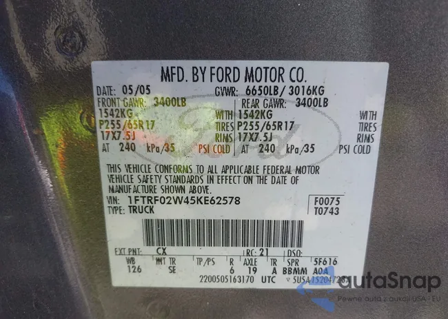 1FTRF02W45KE62578: 44386729