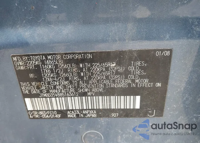 JTMBD35V885163612: 44386763