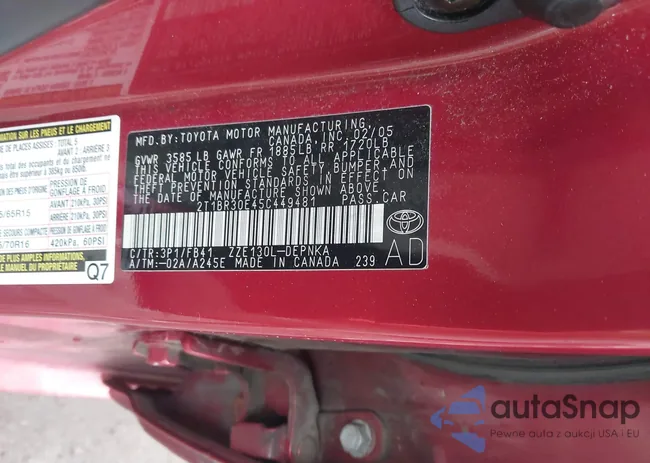 2T1BR30E45C449481: 44387860