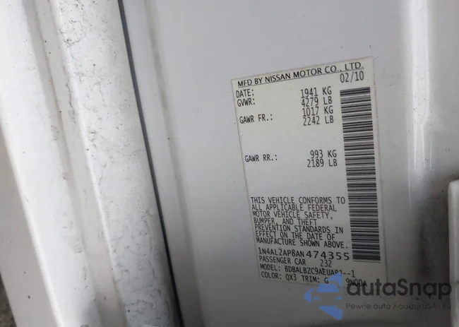 1N4AL2AP8AN474355: 44387878