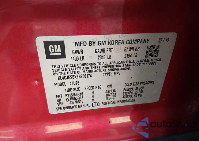 KL4CJESBXFB256174: 44388069