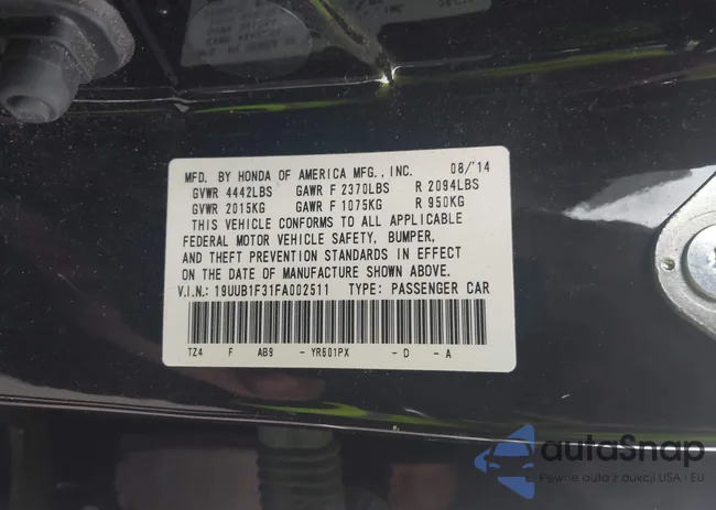 19UUB1F31FA002511: 44388075