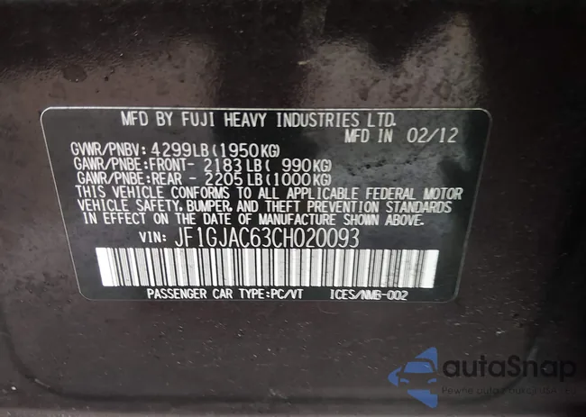 JF1GJAC63CH020093: 44388084