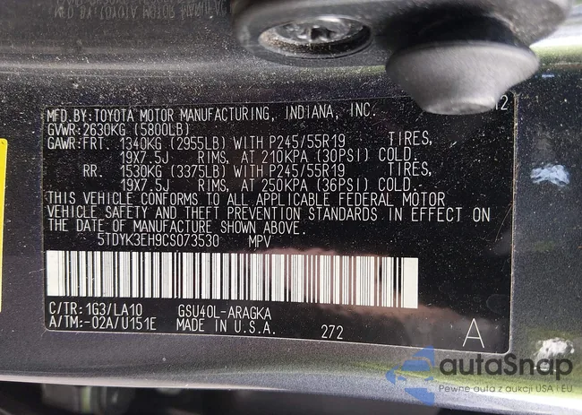 5TDYK3EH9CS073530: 44388200