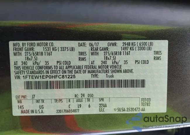 1FTEW1EP0HFC81225: 44388220