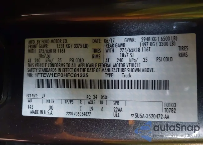 1FTEW1EP0HFC81225: 44388220