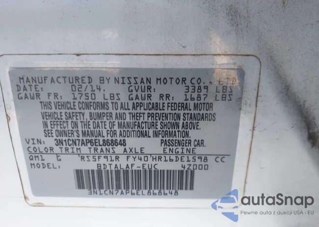 3N1CN7AP6EL868648: 44388277