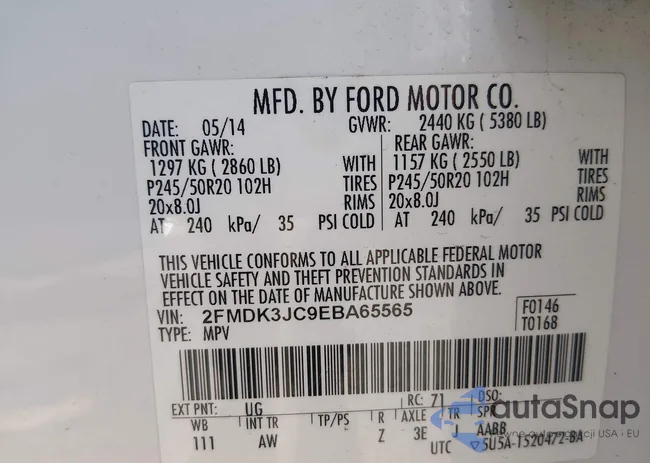 2FMDK3JC9EBA65565: 44388305