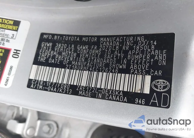 2T1BURHE4EC126246: 44388371