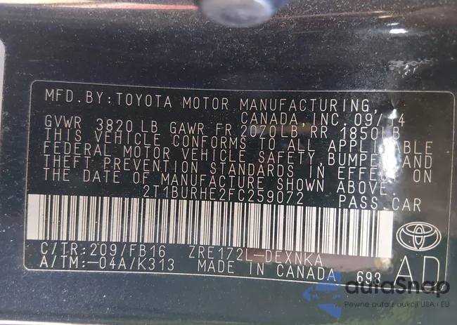 2T1BURHE2FC259072: 44387494