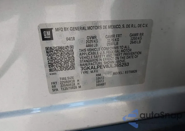 3GKALPEV8JL365253: 44387511