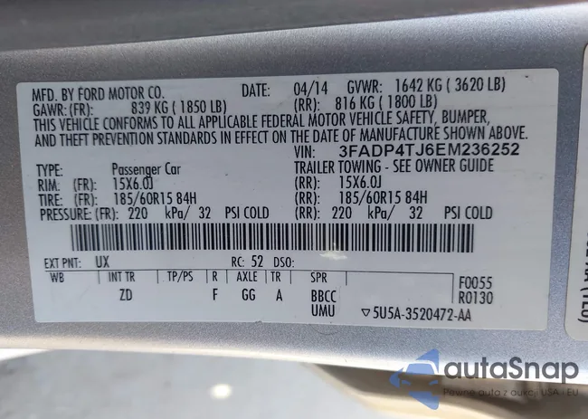 3FADP4TJ6EM236252: 44387647