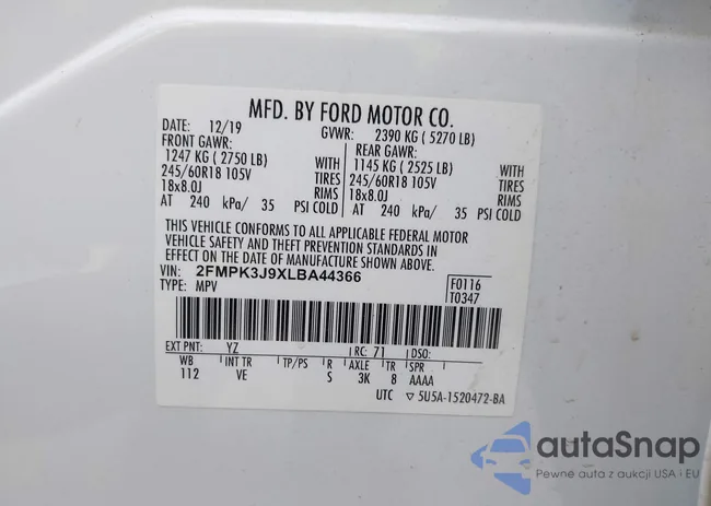 2FMPK3J9XLBA44366: 44387740