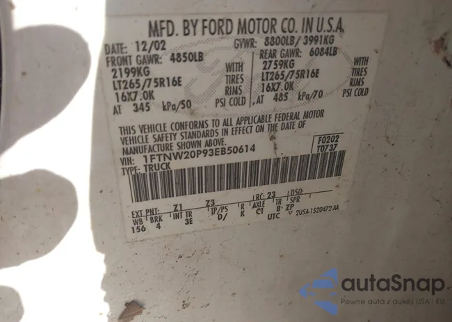 1FTNW20P93EB50614: 44388877