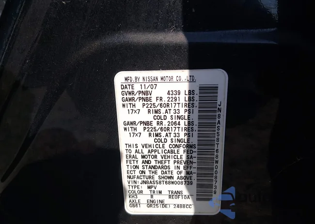 JN8AS58T68W008739: 44388922