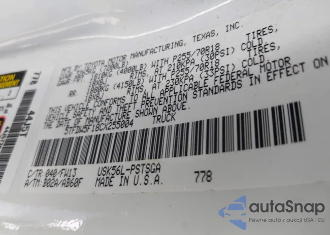 5TFDW5F18CX255004: 44389271