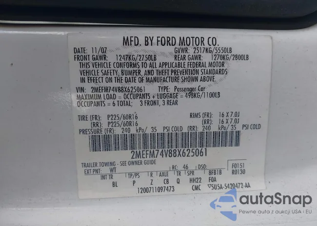 2MEFM74V88X625061: 44388636