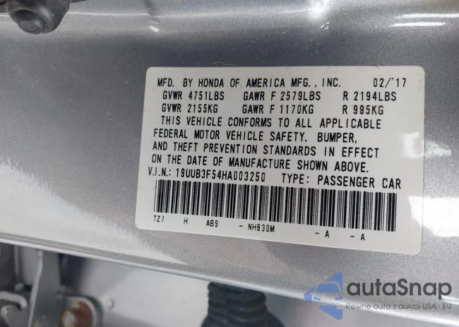 19UUB3F54HA003250: 44388646