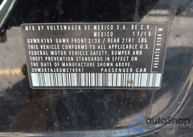 3VW267AJXGM276567: 44388668