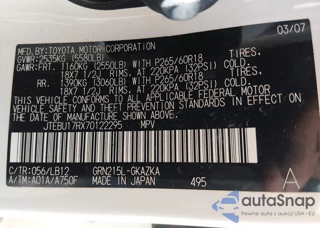 JTEBU17RX70122295: 44389930