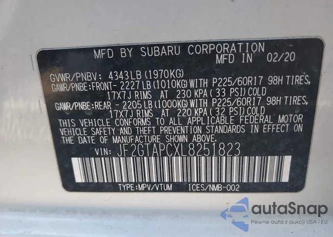 JF2GTAPCXL8251823: 44389938