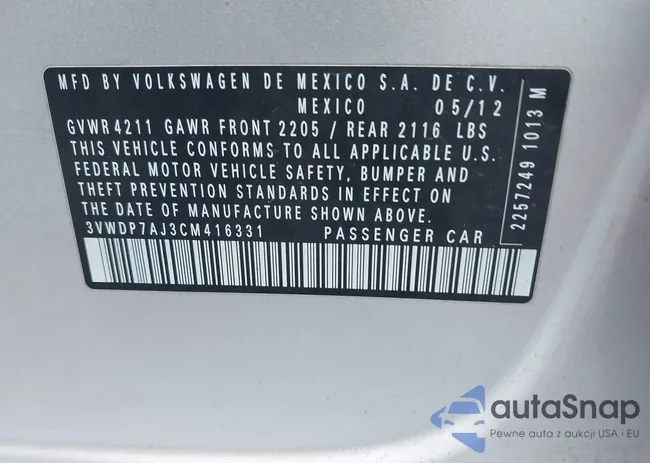 3VWDP7AJ3CM416331: 44390010