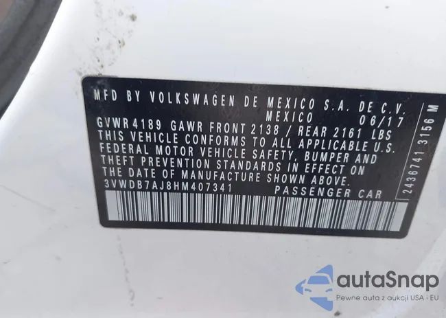 3VWDB7AJ8HM407341: 44390025