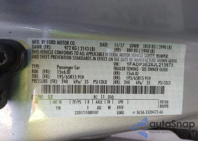 1FADP3E26JL213873: 44390046