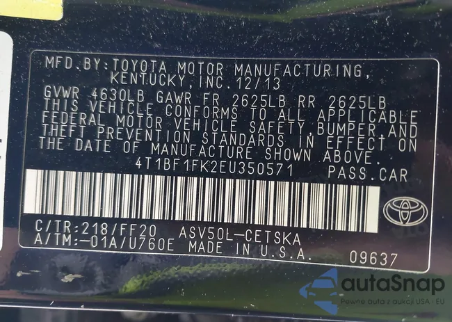 4T1BF1FK2EU350571: 44390085