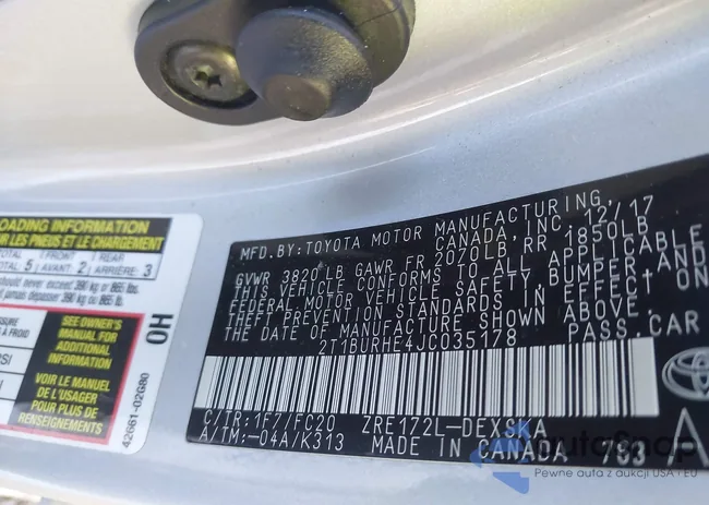 2T1BURHE4JC035178: 44390275