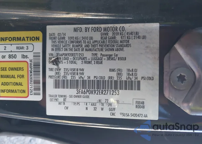 3FA6P0K92ER271253: 44390357