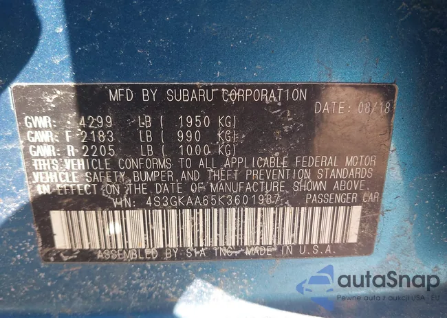 4S3GKAA65K3601987: 44390394