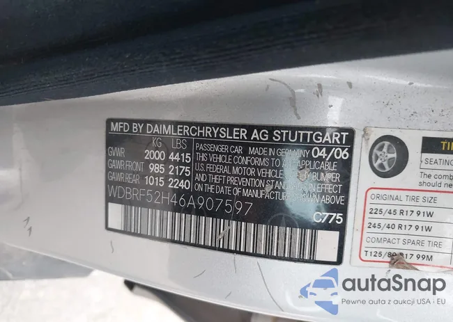 WDBRF52H46A907597: 44390439