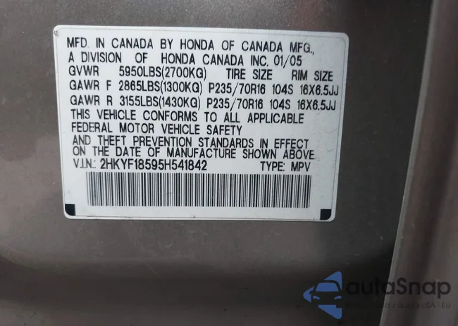 2HKYF18595H541842: 44389645