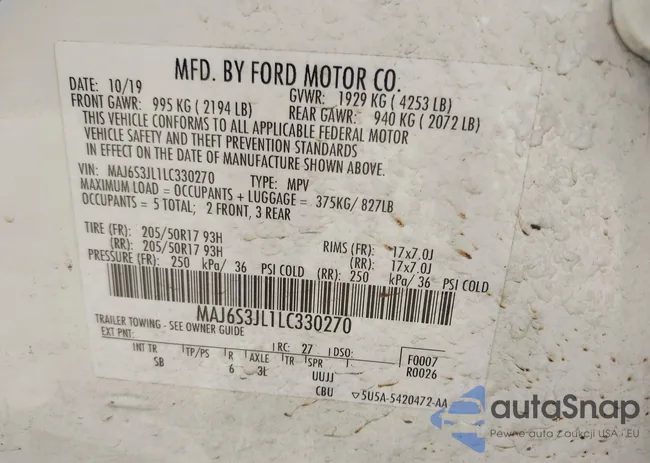 MAJ6S3JL1LC330270: 44389698