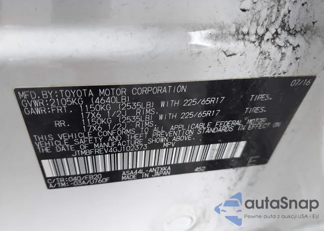 JTMBFREV4GJ102373: 44389833