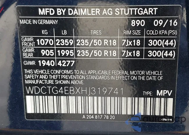 WDCTG4EBXHJ319741: 44390862