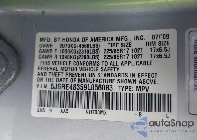 5J6RE48359L056083: 44390939