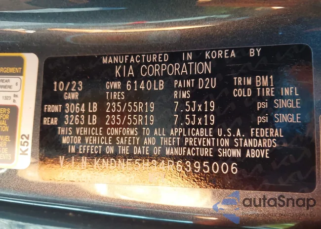 KNDNE5H34R6395006: 44390944