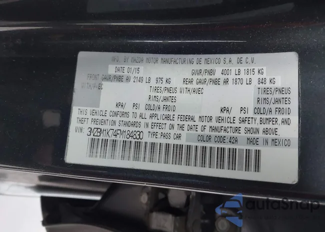 3MZBM1K74FM184830: 44391027