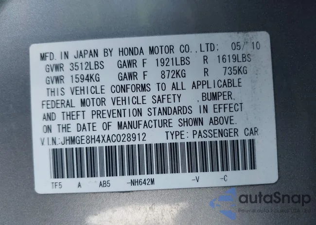 JHMGE8H4XAC028912: 44391051