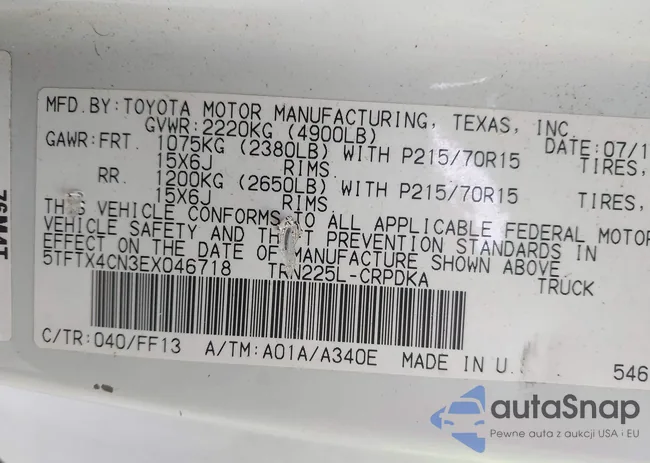 5TFTX4CN3EX046718: 44391111