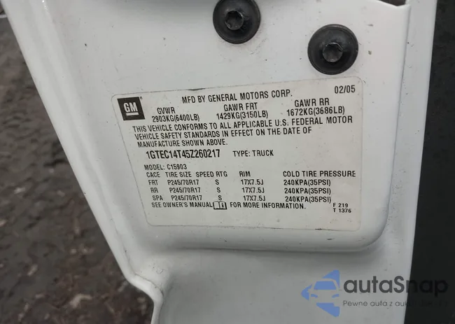 1GTEC14T45Z260217: 44391237