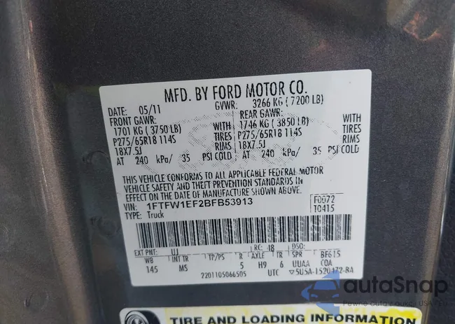 1FTFW1EF2BFB53913: 44391339