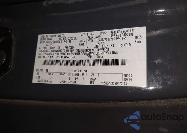 1FTEX1EP5GFA57623: 44391344