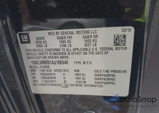 1GKLVMED1AJ186343: 44391430