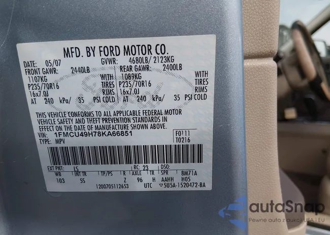 1FMCU49H78KA66851: 44390597