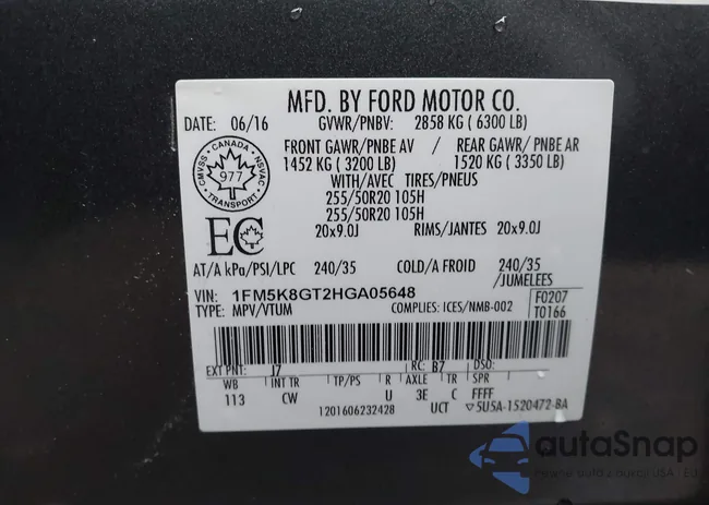 1FM5K8GT2HGA05648: 44390629