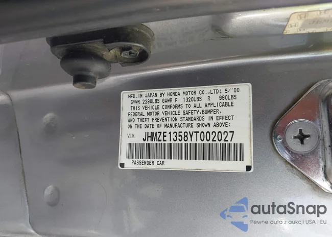 JHMZE1358YT002027: 44390639